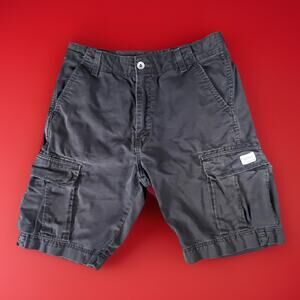 Levis Cargo Shorts Black Y2K Grunge Skater Baggy Utility Cotton Mens 32